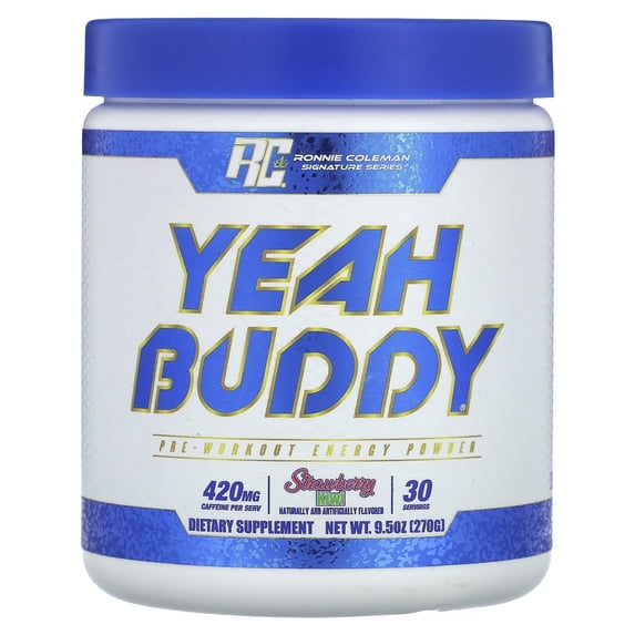 Ronnie Coleman Signature Series, Yeah Buddy, Pre-Workout Energy Powder, Strawberry Kiwi, 9.5 oz (270 g)