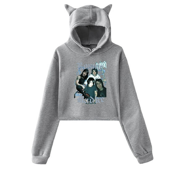 Ronnie Radke Hoodie Sweatshirt for Girls Cat Ear Crop Top Women Casual Girl Youth Streetwear