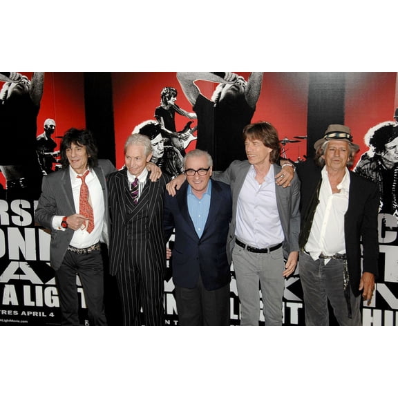Ronnie Wood Charlie Watts Martin Scorsese Mick Jagger Keith Richards At The Press Conference For Shine A Light