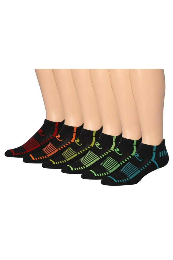 Ronnox Men's 6-Pairs Low Cut Running & Athletic Performance Tab Socks Medium/Large MRLT17-B-ML