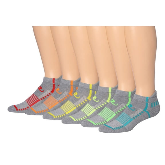 Ronnox Men's 6-Pairs Low Cut Running & Athletic Performance Tab Socks Medium/Large MRLT19-B-ML