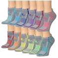 thumbnail image 1 of Ronnox Women's 12-Pairs Low Cut Running & Athletic Performance Tab Socks WRLT19-AB-ML, 1 of 1