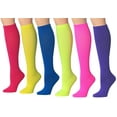 thumbnail image 1 of Ronnox Women's 3 Or 6-Pairs Colorful Patterned Knee High Graduated Compression Socks, 1 of 1