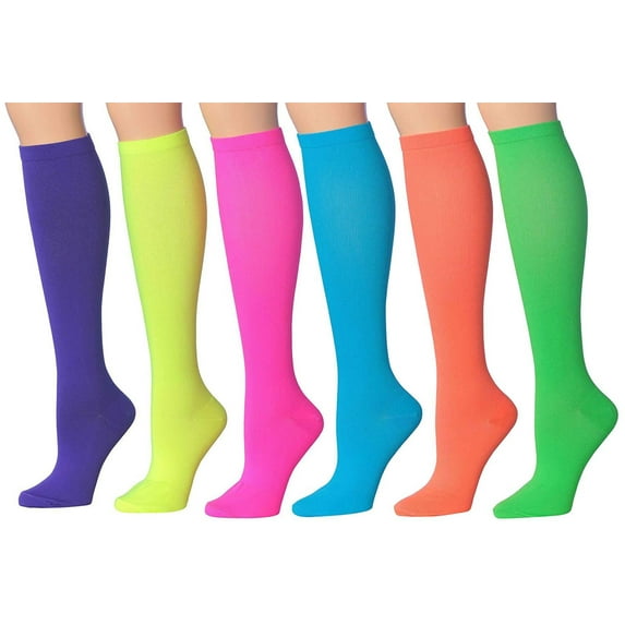 Ronnox Women's 3 Or 6-Pairs Colorful Patterned Knee High Graduated Compression Socks