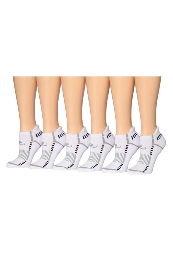 Ronnox Women's 6-Pairs Low Cut Running & Athletic Performance Tab Socks