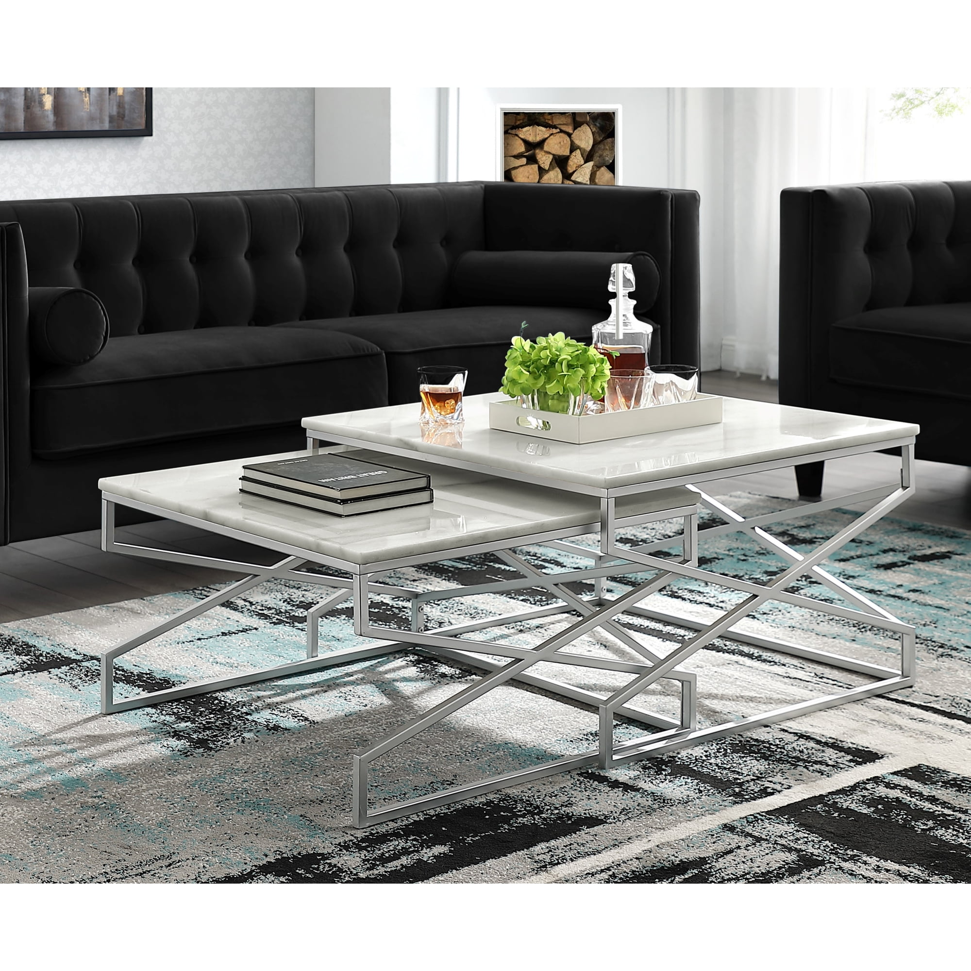Coffee table 2024 with silver legs