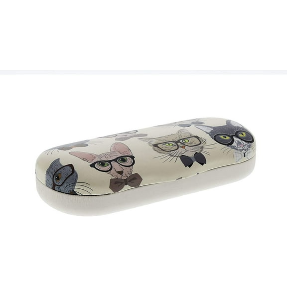 Rons Optical Clamshell Eyeglass Case in Cat Dog Themes for Small to Medium Frames Readers for Women Men