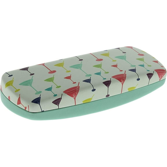 Rons Optical Clamshell Happy Hour Themed Eyeglass Case Small to Medium Frames Readers for Women Men