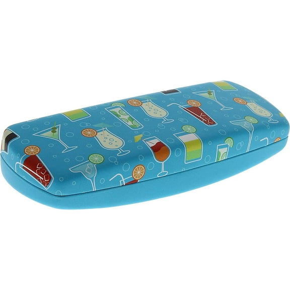 Rons Optical Clamshell Happy Hour Themed Eyeglass Case Small to Medium Frames Readers for Women Men