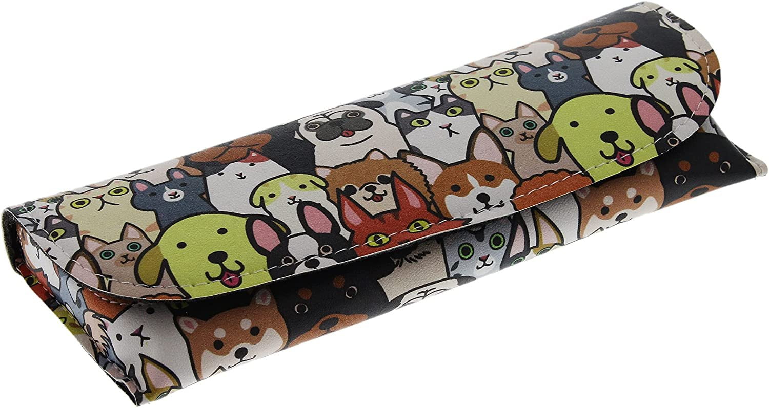 Rons Optical Semi Hard Cat Dog Themes Eyeglass Case Front Closure