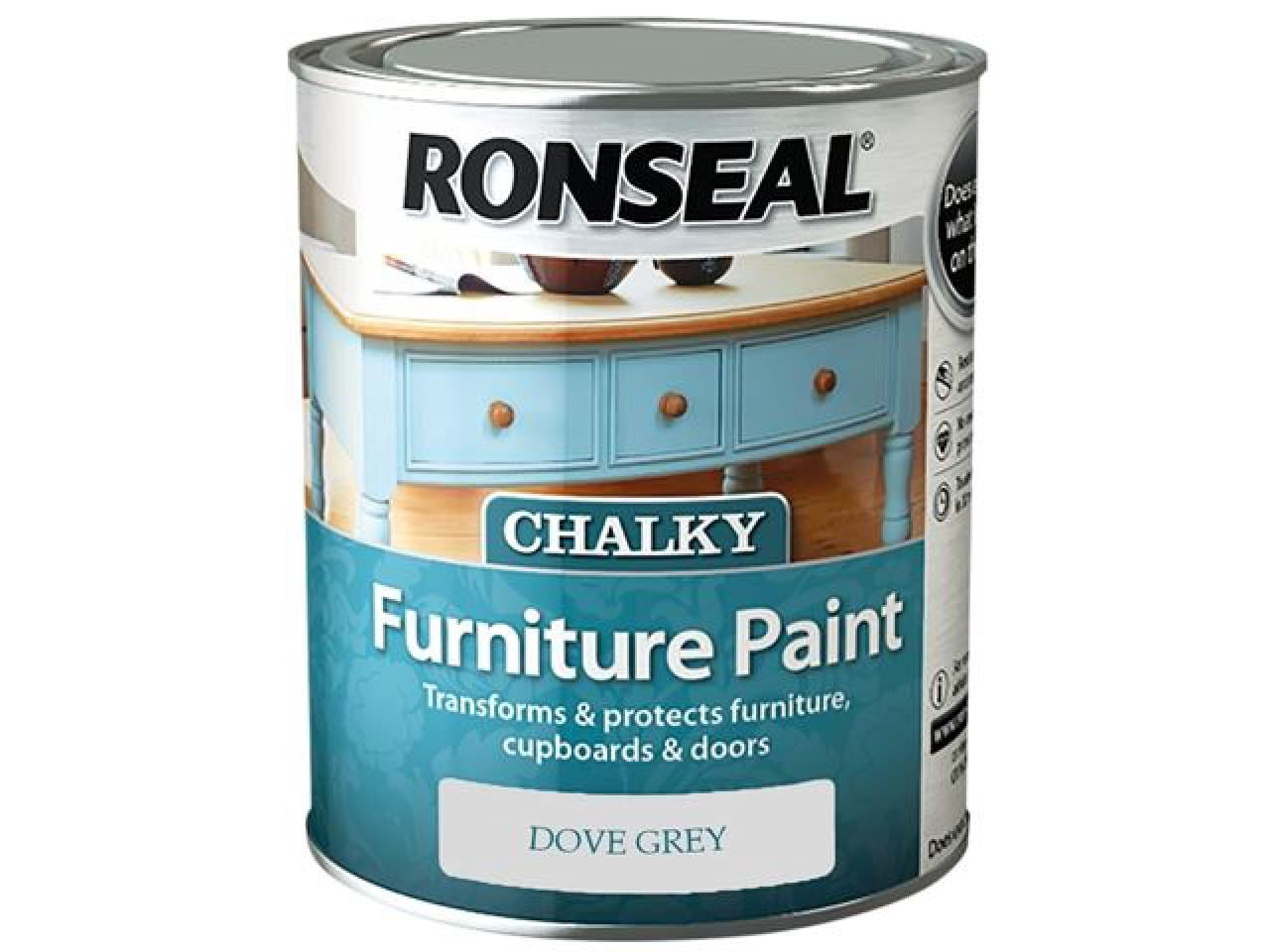 Ronseal - Chalky Furniture Paint Dove Grey 750ml