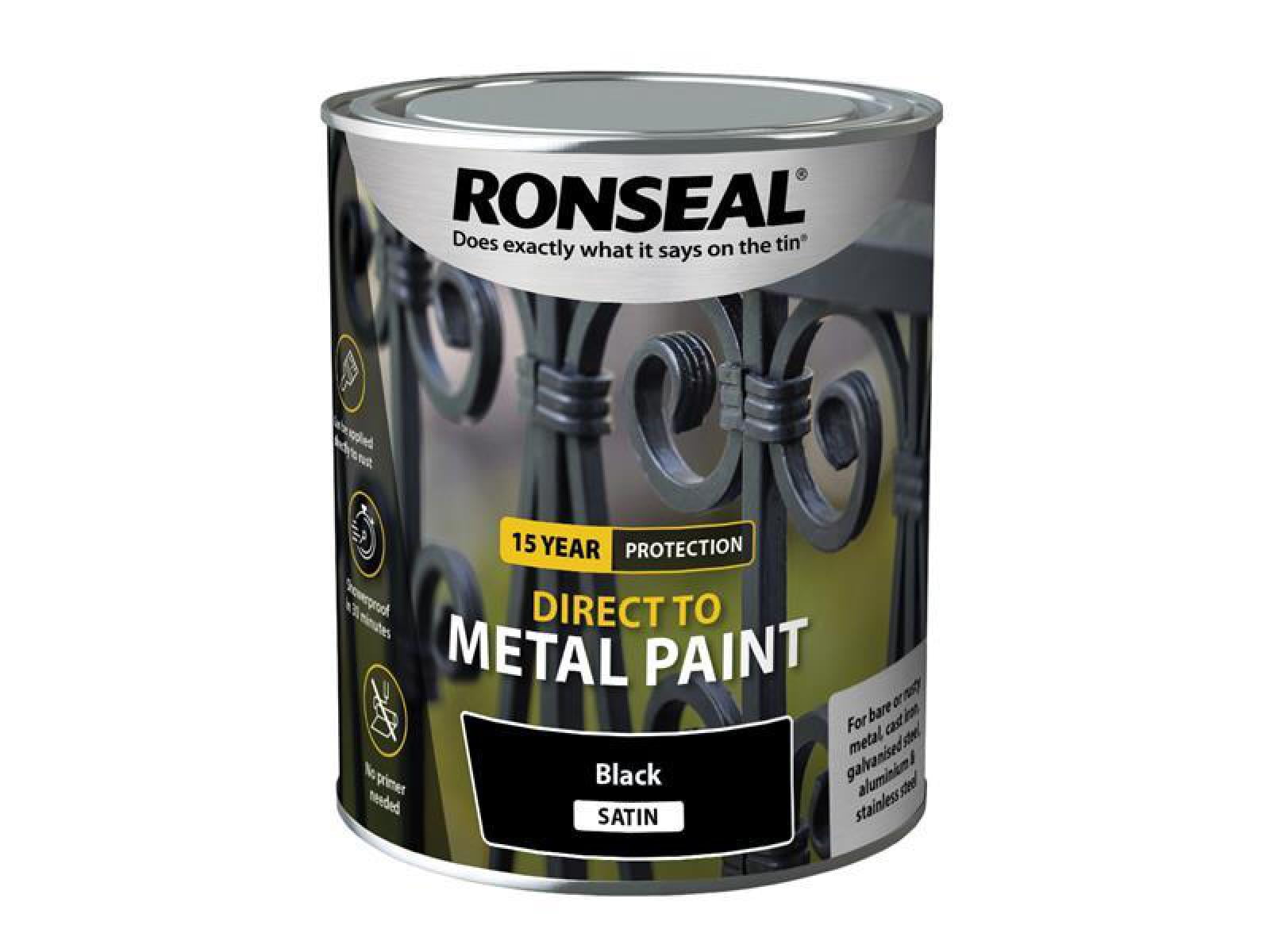 Ronseal Direct to Metal Paint Black Satin 750ml Ethiopia Ubuy
