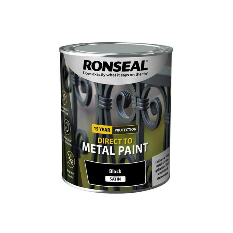 Ronseal - Direct to Metal Paint Black Satin 750ml