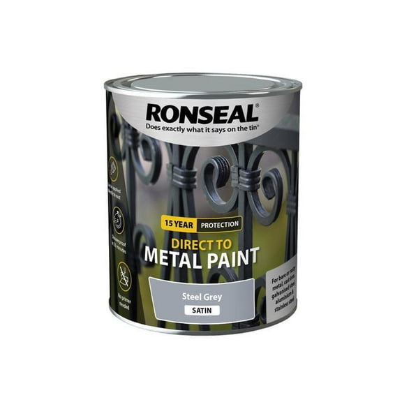 Ronseal - Direct to Metal Paint Steel Grey Satin 750ml