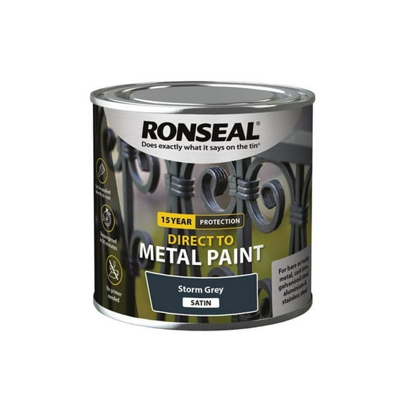 Ronseal - Direct to Metal Paint Storm Grey Gloss 250ml