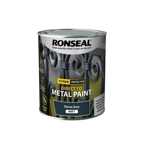 Ronseal - Direct to Metal Paint Storm Grey Matt 750ml
