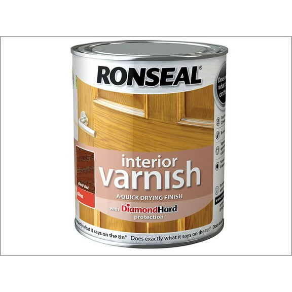 Ronseal - Interior Varnish Quick Dry Gloss Dark Oak 250ml