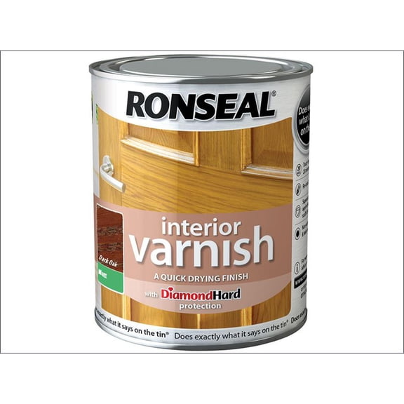 Ronseal - Interior Varnish Quick Dry Matt Dark Oak 250ml