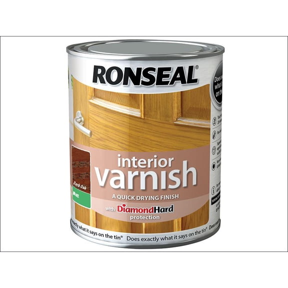Ronseal - Interior Varnish Quick Dry Matt Dark Oak 750ml