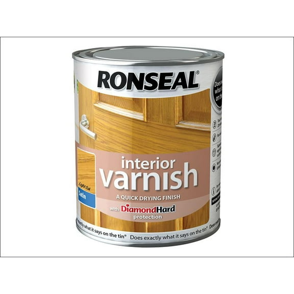 Ronseal - Interior Varnish Quick Dry Satin Light Oak 750ml
