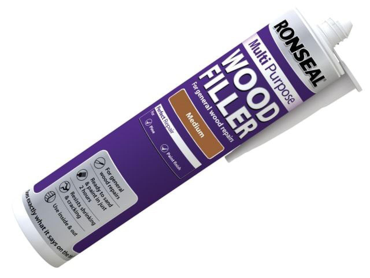 Ronseal Multipurpose Wood Filler Medium Hardware Adhesive 310ml for Interior/Exterior Wood