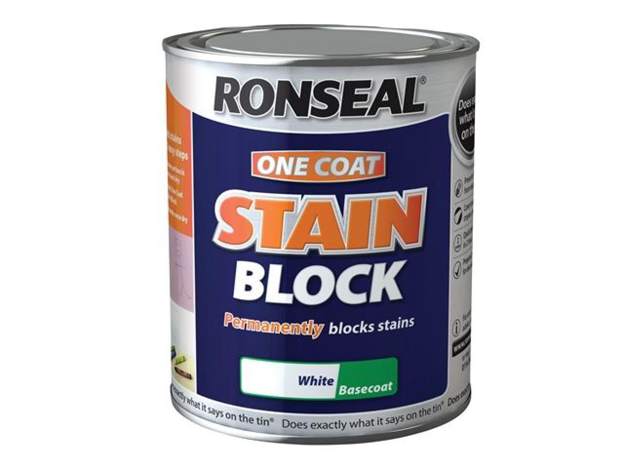 Ronseal One Coat Stain Block White 750ml