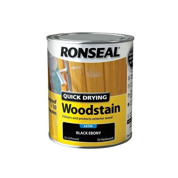 Ronseal - Quick Drying Woodstain Satin Ebony 750ml