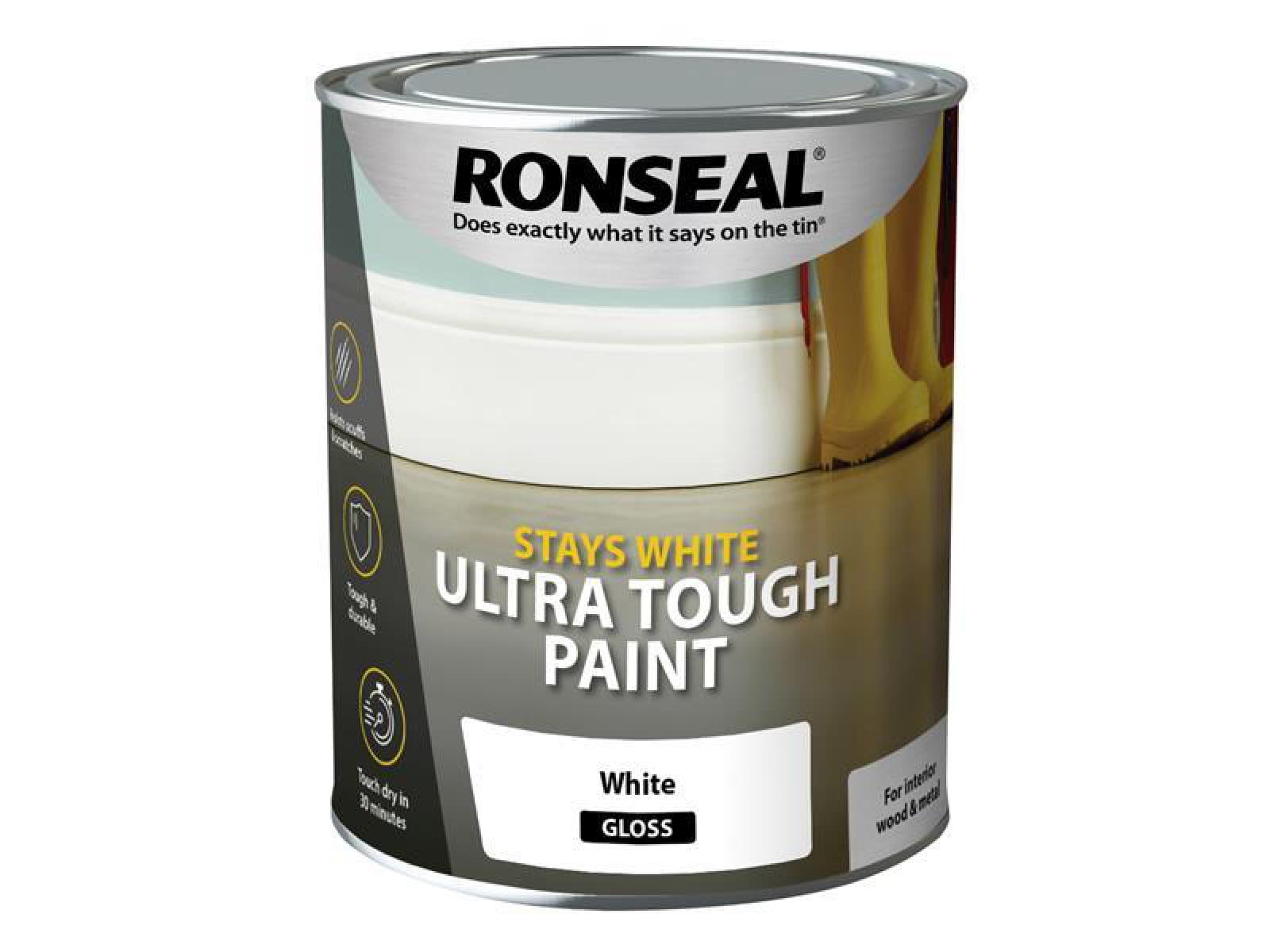 Ronseal - Stays White Ultra Tough Paint Gloss White 750ml