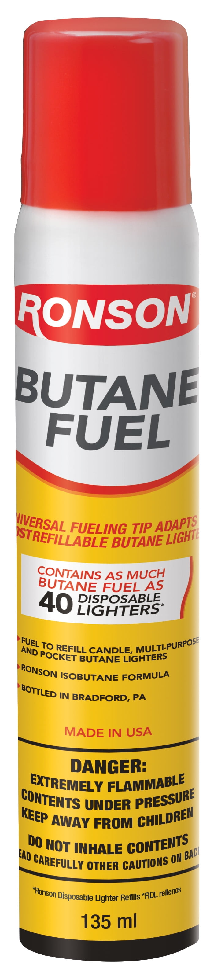 Ronson 78g Butane Fuel Gas Refill for Flex Necks, Candle Lighters