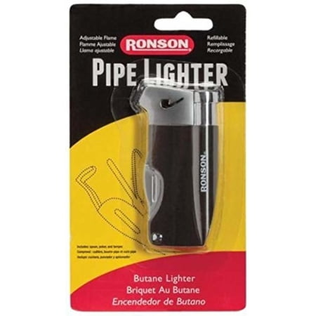 Ronson Butane Pipe Lighter + Tools, Adjustable, Refillable #41804