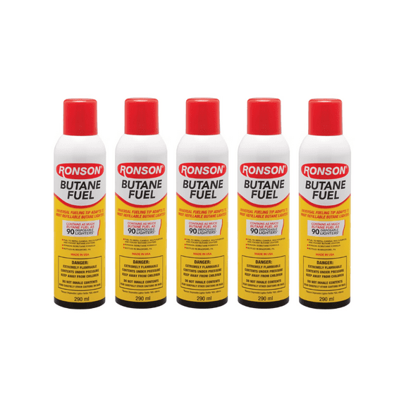 Ronson Multi-Fill Ultra American Butane Fuel Can - 290mL - 5 Pack