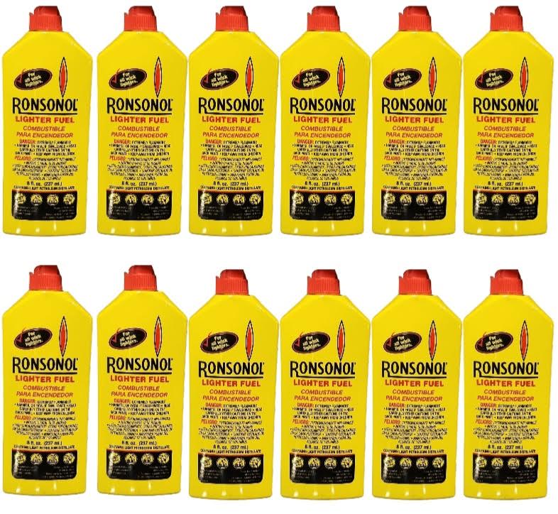 Ronsonol (1 Case) Lighter Fluid 12 Pack 8oz Bottles For Wick Lighters