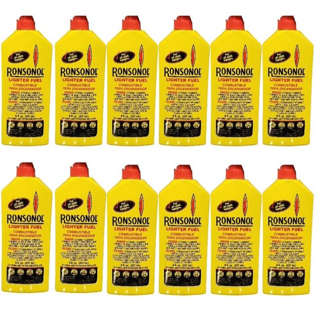 Ronsonol (1 Case) Lighter Fluid 12 Pack 8oz Bottles For Wick Lighters