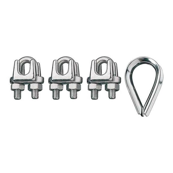 Ronstan Wire Rope Clip and Thimble Kit,1/2 In ID003404-12