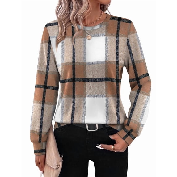 Ronuti Fall Sweatshirts for Women Long Sleeve Shirts Fashion Casual Crew Neck Pullover Tops