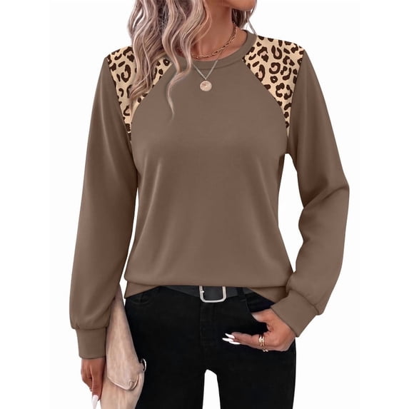 Ronuti Fall Sweatshirts for Women Long Sleeve Shirts Fashion Casual Crew Neck Pullover Tops
