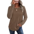 thumbnail image 1 of Ronuti Lightweight Sweatshirt for Women Fall Long Sleeve Shirts Fashion Casual Crew Neck Pullover Tops, 1 of 10