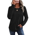 thumbnail image 1 of Ronuti Lightweight Sweatshirt for Women Fall Long Sleeve Shirts Fashion Casual Crew Neck Pullover Tops, 1 of 10
