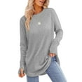 thumbnail image 1 of Ronuti Long Sleeve Shirts for Women Crewneck Basic Loose Tunic Tops Fall Outfits for Women 2026, 1 of 7