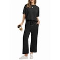 thumbnail image 1 of Ronuti Two Piece Sets for Women Summer Outfits Oversized Wide Leg Crop Pants Lounge Sets Airport Beach Vacation Clothes, 1 of 9
