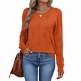 thumbnail image 1 of Ronuti Women's Cropped Knit Sweater Soft Stretch Round Neck Long Sleeve Tops Casual Fall Winter Tops, 1 of 8