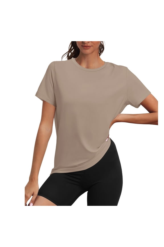 Fall Winter Workout Tops for Women UPF 50+ Breathable Quick Dry Loose Fit T Shirt Outdoor Yoga Running Hiking Gym Tee Top