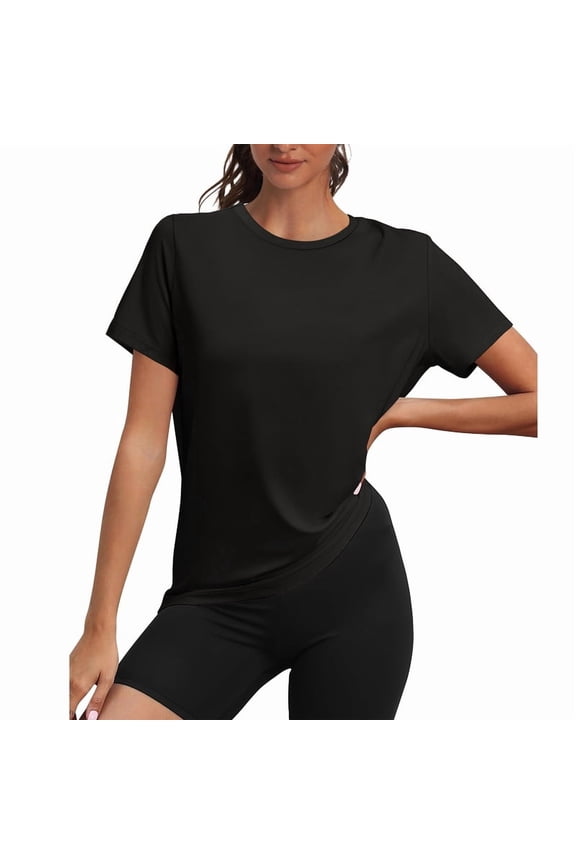 Fall Winter Workout Tops for Women UPF 50+ Breathable Quick Dry Loose Fit T Shirt Outdoor Yoga Running Hiking Gym Tee Top