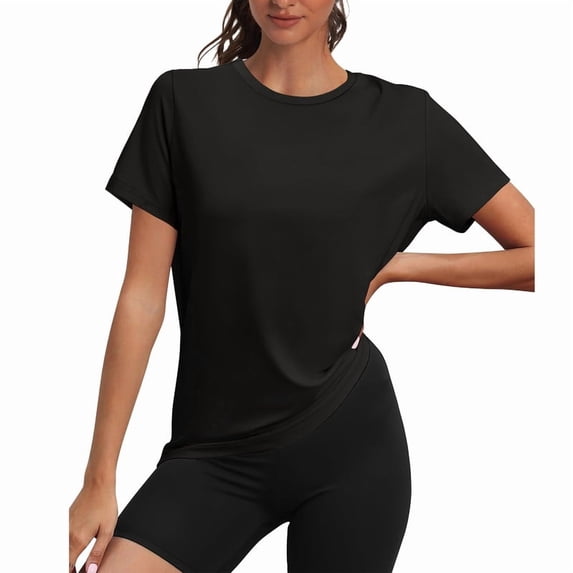 Ronuti Fall Winter Workout Tops for Women UPF 50+ Breathable Quick Dry Loose Fit T Shirt Outdoor Yoga Running Hiking Gym Tee Top