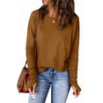 thumbnail image 1 of Ronuti Long Sleeve Shirts for Women Tunic Tops Thumb Hole Oversized Tshirts Fall Outfits, 1 of 8