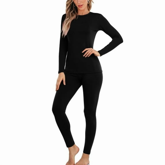 Ronuti Thermal Underwear for Women Comfortable Women's Homewear Pajama Set Autumn Winter Homewear Pajamas Winter Trendy Layering Set