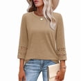 thumbnail image 1 of Ronuti Womens 3/4 Sleeve Tops Ladies Blouses Crew Neck T Shirts for Women Loose Fit Tunic Tops, 1 of 9