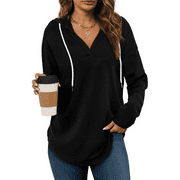 RONUTI Womens Fashion Tops Fall Hoodies Pullover Oversized Sweatshirts Long SLeeve Shirts Loose Fit