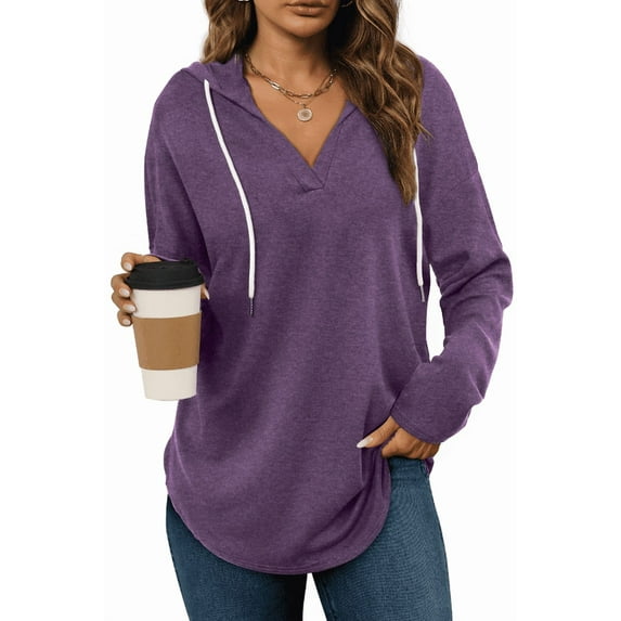Ronuti Womens Fashion Tops Fall Hoodies Pullover Oversized Sweatshirts Long SLeeve Shirts Loose Fit