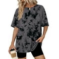 thumbnail image 1 of Ronuti Womens Oversized Summer T Shirts Plus Size Batwing Cute Casual Tops Short Sleeves Fashion Workout Clothes, 1 of 7